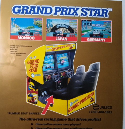 Grand Prix Star Arcade FLYER Jaleco 1992 Video Game Artwork Promo Auto Racing