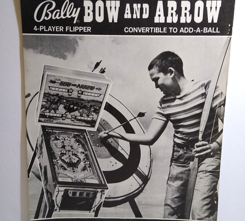 Bow And Arrow Pinball Machine Print AD Marketplace Magazine Advertising Artwork