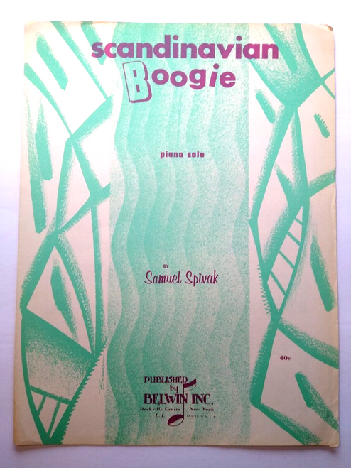 Scandinavian Boogie Sheet Music Samuel Spivak 1962 Piano Solo Belwin Vintage