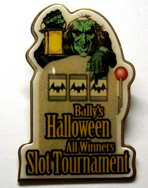 Atlantic City Halloween Badge Bally's Casino Pinback Enamel Green Face Zombie