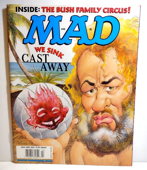 MAD Magazine April 2001 # 404 Castaway George Bush Politics Movie Parody Spoofs