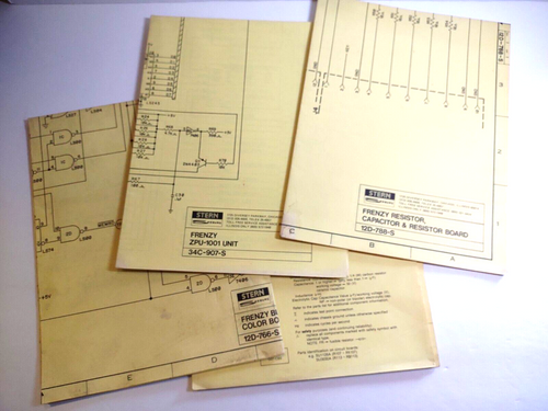 Frenzy Arcade Original 1982 Video Game Plus Wiring Diagram Schematics 5 Sheets