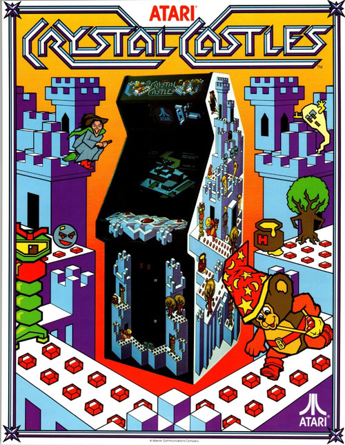 Crystal Castles Arcade Flyer Original NOS 1983 Video Game Bentley Bear 8.5 x 11"