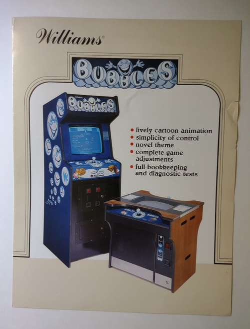 Bubbles Arcade FLYER Original 1983 Video Game Foldout Vintage Promo Artwork