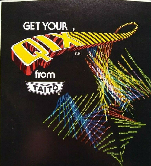 Qix Arcade Flyer Taito Video Game Original 1981 NOS Brochure Retro Gaming Art