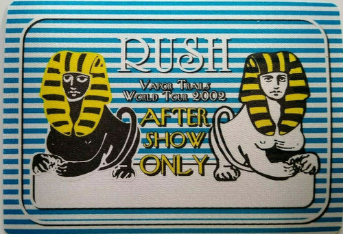 Rush Vapor Trail Backstage Pass Egyptian Original 2002 Hard Rock Music Show Blue