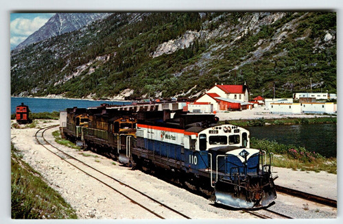 Railroad Postcard Train Locomotive No 1 White Pass & Yukon Railway Chrome Unused