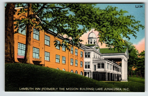Lambuth Inn Mission Building Lake Junaluska North Carolina Linen Postcard Unused