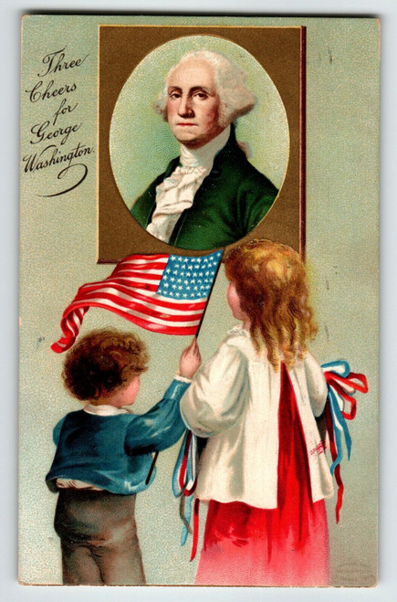 George Washington Patriotic Postcard Ellen Clapsaddle Unsigned Children 51646