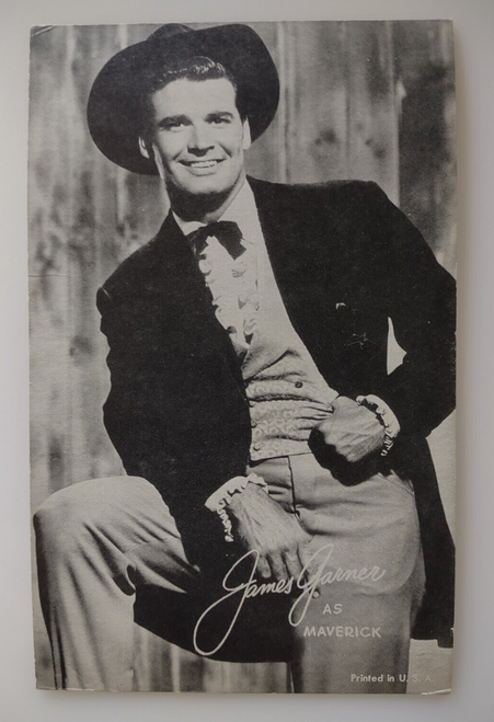 James Garner Maverick Arcade Trade Card Actor Original Exhibit Western Cowboy