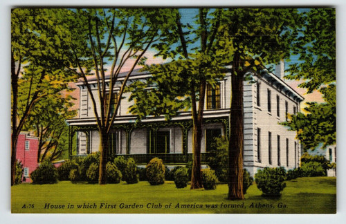 First Garden Club Of America Athens Georgia Postcard Unposted Linen Building