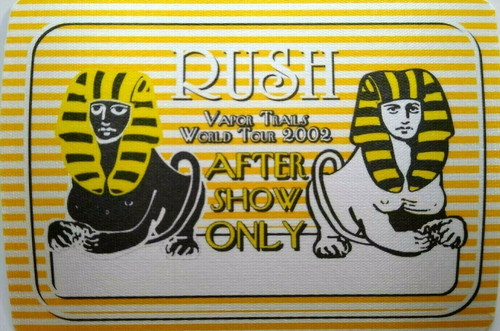 Rush Vapor Trail Backstage Pass Egyptian Original 2002 Hard Rock Music Yellow