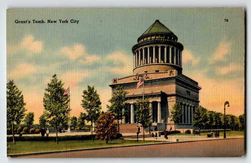 General US Grants Tomb Memorial New York Postcard Linen Vintage NY Tichnor NYC