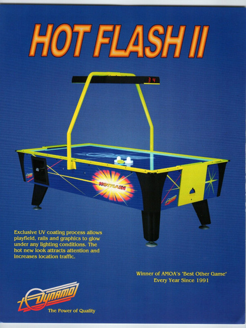 Hot Flash II Hockey Flyer Original Vintage Paper Air hockey Game Art 8.5" x 11"