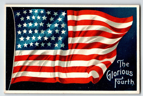 4th Of July Postcard Glorious Fourth Flag 46 Stars Ellen Clapsaddle 2443 Germany