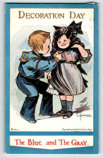Memorial Decoration Day Postcard Sailor Boy Girl C Bunnell 1908 Fred Lounsbury