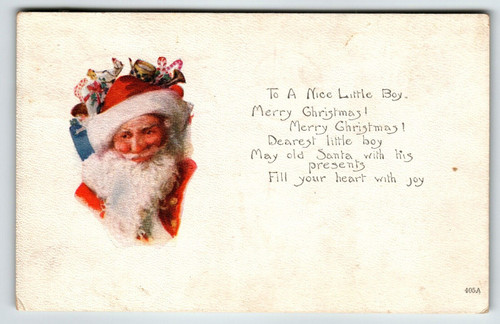 Christmas Postcard Santa Claus 1929 Vintage Holiday Greetings Series 405A