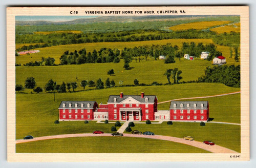 Baptist Home For Aged Building Culpeper Virginia Postcard Linen VA Unposted