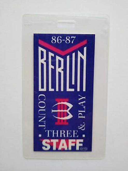 Berlin Count Three & Play Backstage Pass 1986 New Wave Synth-Pop Gift Terri Nunn