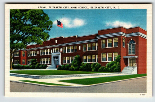 Elizabeth City High School Building North Carolina Postcard Unused NC Vintage