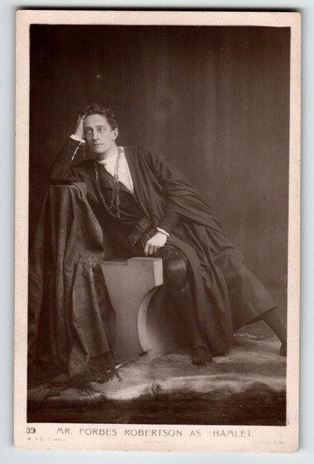 Johnston Forbes Robertson As Hamlet Actor Real Photo Postcard RPPC W&D Downey