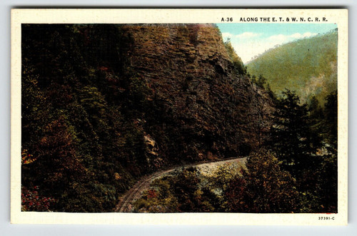 Eastern Tennessee Western North Carolina Railroad Postcard Unused Linen Vintage