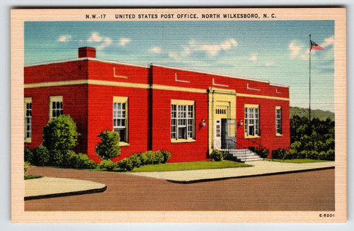 United States Post Office North Wilkesboro North Carolina Postcard Unused NC