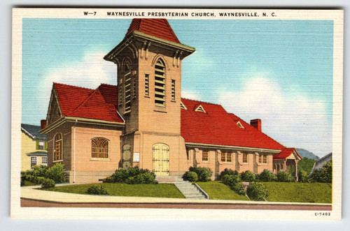 Presbyterian Church Building Waynesville North Carolina Postcard Unused Vintage