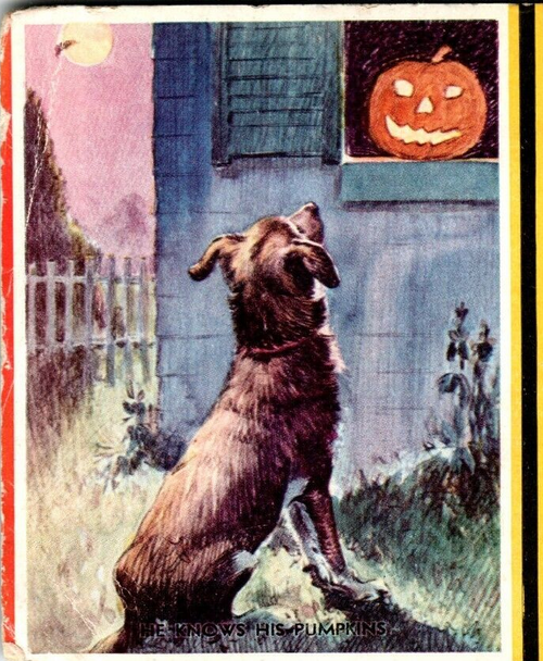 Halloween Blotter Dog Knows His Pumpkins Brown & Bigelow 1930 Trade Advertising
