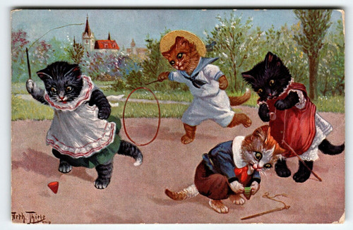 Catland Kitten Dressed Cats Postcard Tuck Fantasy Series II Arthur Thiele 1911
