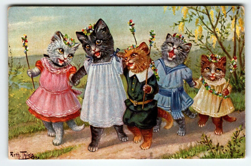 Catland Kitten Cats Postcard Tuck Fantasy Series II Dressed Animals Arth. Thiele