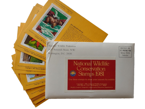 Wildlife Stamp Collectors Set Of 24 Postcards 1981 Animals Flowers Sea Creatures