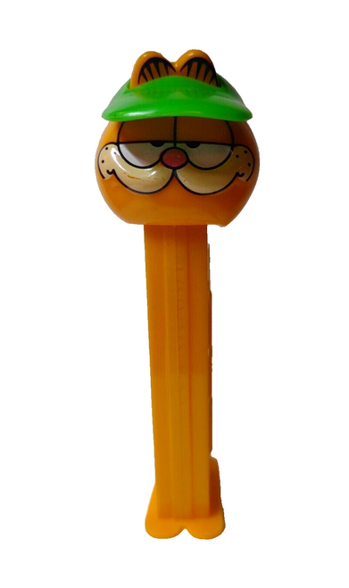 Pez Garfield Cat Candy Container Vintage China Cartoon Retro Unused Green Hat