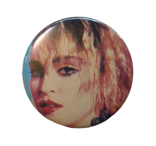 Madonna Badge Pinback BIG Button Original Vintage Pop Dance Music Early Image