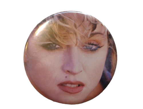 Madonna Badge Pinback BIG Button Original Vintage Pop Rock Music Close Up Photo