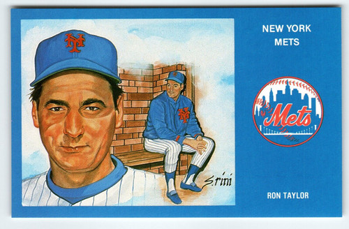 1969 NY Mets Baseball Postcard Susan Rini Ron Taylor Unused Limited Edition