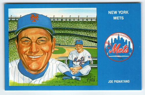 1969 NY Mets Baseball Postcard Susan Rini Joe Pignatano Unused Limited Edition