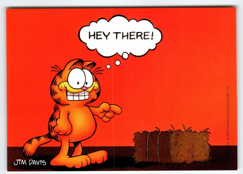 Garfield Cat Postcard Hey There Hay Jim Davis Comic Orange Tabby 1978 Cartoon