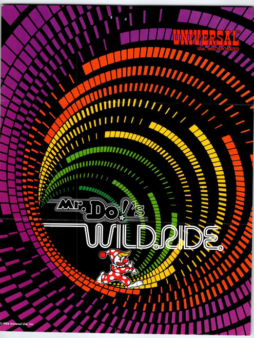 Mr Do Wild Ride Video Arcade Game Flyer 1984 Original Art 8.5" x 11" Retro