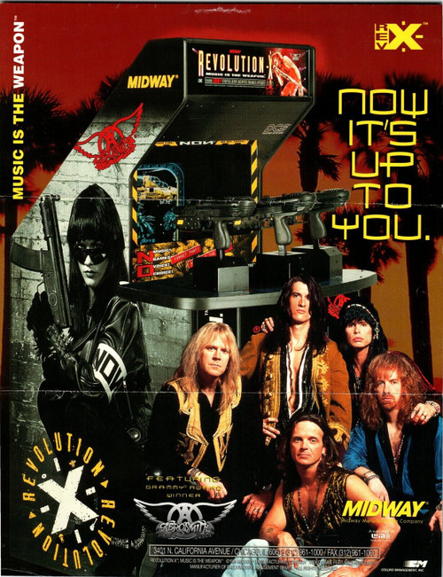 Aerosmith Revolution X Video Arcade Game Flyer 1994 Original Art 8.5" x 11" Rock