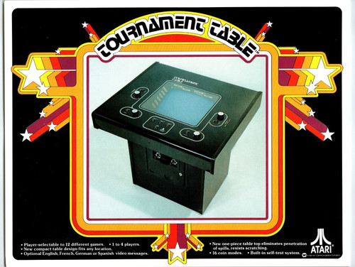 Tournament Table Arcade Video Game Flyer Original 1978 Retro Vintage Art 2 Sides