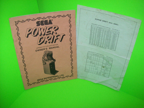 Sega POWER DRIFT Upright Original Video Arcade Game Service Instruction Manual