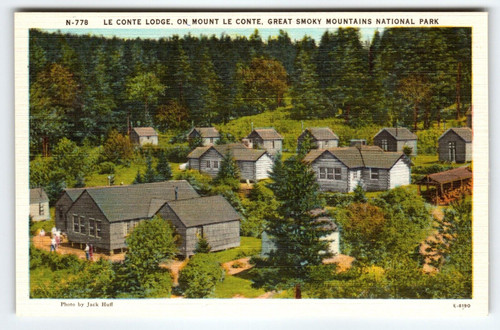 Le Conte Lodge Mount Le Conte Great Smokey Park North Carolina Linen Postcard