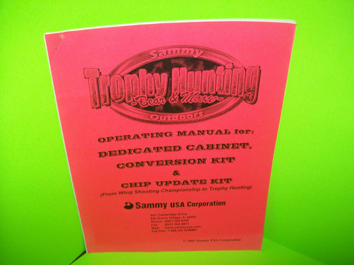 Sammy TROPHY HUNTING BEAR & MOOSE Original 2002 Video Arcade Game Service Manual