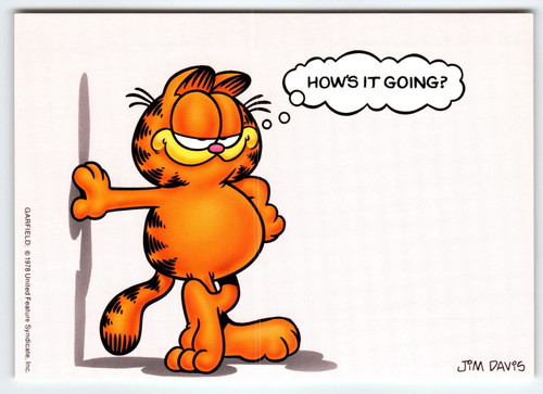 Garfield Cat Postcard How's It Going Jim Davis Comic Orange Tabby 1978 Cartoon