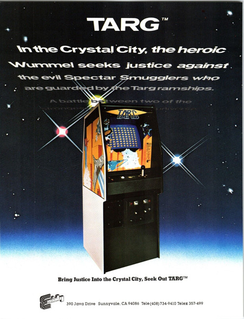 Targ Video Arcade Game Flyer Original Vintage 1980 Retro Space Age 8.5" x 11"