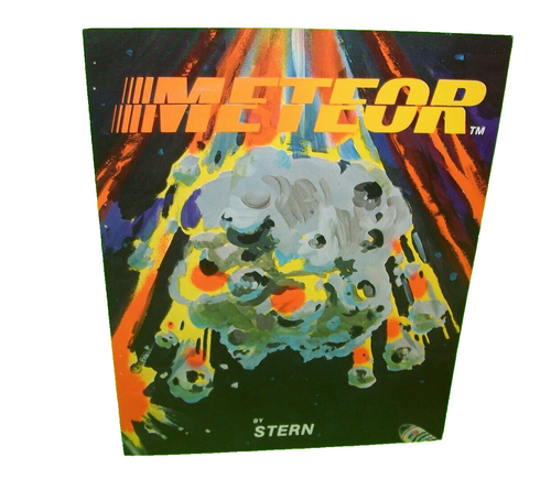 Meteor Pinball FLYER Original 1979 Flipper Game Promo Artwork Space Age Retro