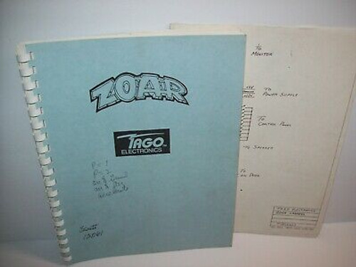 Zoar Arcade MANUAL Original Tago 1983 Video Game Service Info With Schematics