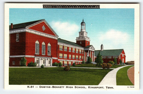 Dobyns Bennett High School Kingsport Tennessee Postcard Vintage Linen Unused