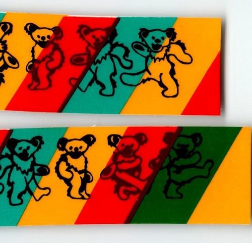 Grateful Dead Set of (2) Groovy Bears Original 1980's Car Window Decal Stickers